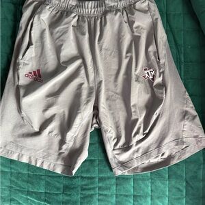 Adidas Gray Athletic Shorts Lightweight Elastic Waist